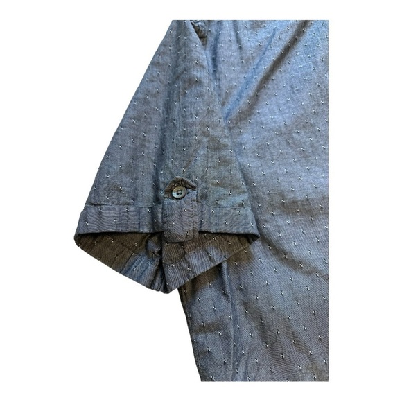 DKNY Jeans Button-Up Shirt Short Sleeve Flap Chest Pocket Collared Cotton Size L - Picture 3 of 10